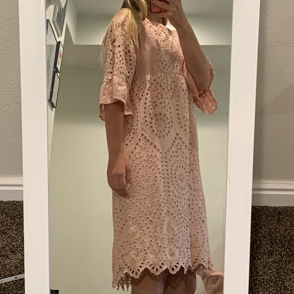 roolee pink detailed dress